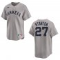 Yankees #27 Giancarlo Stanton Gray Throwback Stitched Jersey