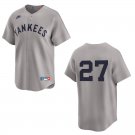 Yankees #27 Giancarlo Stanton Gray Throwback Stitched Jersey No Name