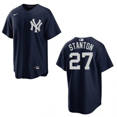 Yankees #27 Giancarlo Stanton Navy Stitched Jersey
