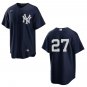 Yankees #27 Giancarlo Stanton Navy Stitched Jersey No Name