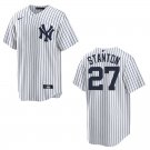 Yankees #27 Giancarlo Stanton White Stitched Jersey