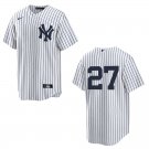 Yankees #27 Giancarlo Stanton White Stitched Jersey No Name