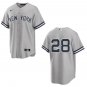 Yankees #28 Austin Wells Gray Stitched Jersey No Name