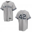 Yankees #42 Mariano Rivera Gray Stitched Jersey No Name