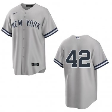 Yankees #42 Mariano Rivera Gray Stitched Jersey No Name
