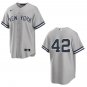 Yankees #42 Mariano Rivera Gray Stitched Jersey No Name