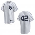Yankees #42 Mariano Rivera White Stitched Jersey No Name