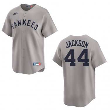 Yankees #44 Reggie Jackson Gray Throwback Stitched Jersey