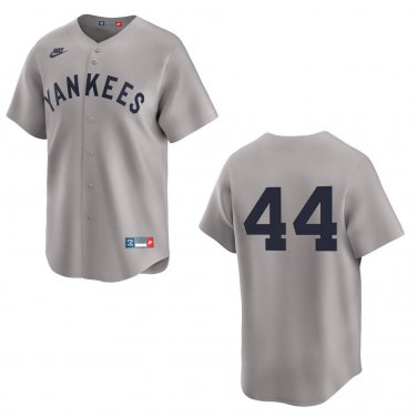 Yankees #44 Reggie Jackson Gray Throwback Stitched Jersey No Name