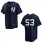 Yankees #53 David Bednar Navy Stitched Jersey No Name