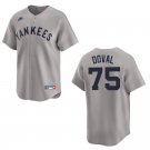 Yankees #75 Camilo Doval Gray Throwback Stitched Jersey