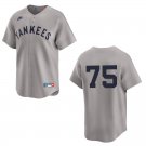 Yankees #75 Camilo Doval Gray Throwback Stitched Jersey No Name