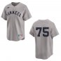 Yankees #75 Camilo Doval Gray Throwback Stitched Jersey No Name