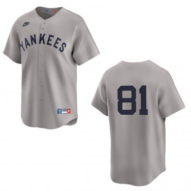 Yankees #81 Luis Gil Gray Throwback Stitched Jersey No Name