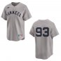 Yankees #93 Ben Rice Gray Throwback Stitched Jersey No Name