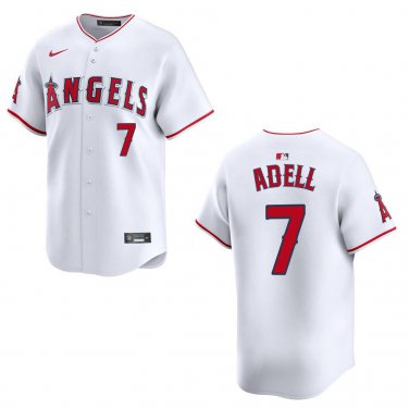 Angels #7 Jo Adell White Stitched Jersey