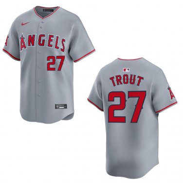 Angels #27 Mike Trout Gray Stitched Jersey
