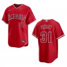 Angels #31 Chuck Finley Red Stitched Jersey