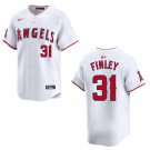 Angels #31 Chuck Finley White Stitched Jersey