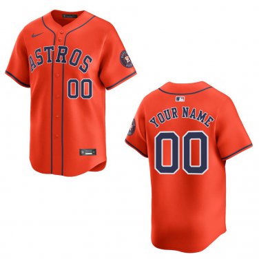 Astros #00 Custom Name And Number Orange Stitched Jersey