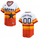 Astros #00 Custom Name And Number Orange Throwback Stitched Jersey