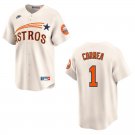 Astros #1 Carlos Correa Cream Throwback Stitched Jersey