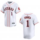 Astros #1 Carlos Correa White Stitched Jersey