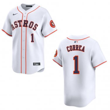 Astros #1 Carlos Correa White Stitched Jersey