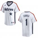 Astros #1 Carlos Correa White Throwback Stitched Jersey