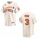 Astros #3 Jeremy Pena Cream Throwback Stitched Jersey