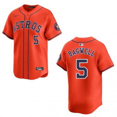 Astros #5 Jeff Bagwell Orange Stitched Jersey