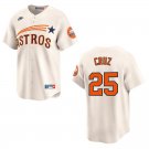 Astros #25 Jose Cruz Cream Throwback Stitched Jersey