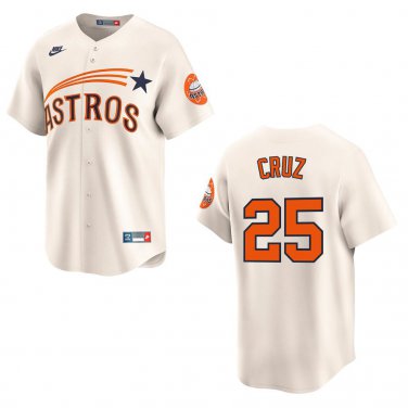 Astros #25 Jose Cruz Cream Throwback Stitched Jersey