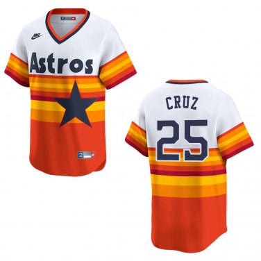 Astros #25 Jose Cruz Orange Throwback Stitched Jersey