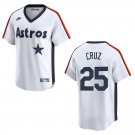 Astros #25 Jose Cruz White Throwback Stitched Jersey