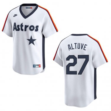 Astros #27 Jose Altuve White Throwback Stitched Jersey