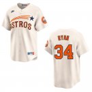 Astros #34 Nolan Ryan Cream Throwback Stitched Jersey