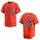 Astros #34 Nolan Ryan Orange Stitched Jersey