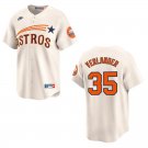 Astros #35 Justin Verlander Cream Throwback Stitched Jersey