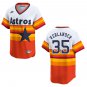 Astros #35 Justin Verlander Orange Throwback Stitched Jersey