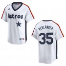 Astros #35 Justin Verlander White Throwback Stitched Jersey