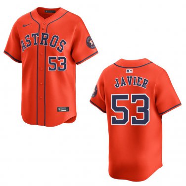 Astros #53 Cristian Javier Orange Stitched Jersey