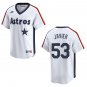 Astros #53 Cristian Javier White Throwback Stitched Jersey