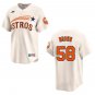 Astros #58 Hunter Brown Cream Throwback Stitched Jersey