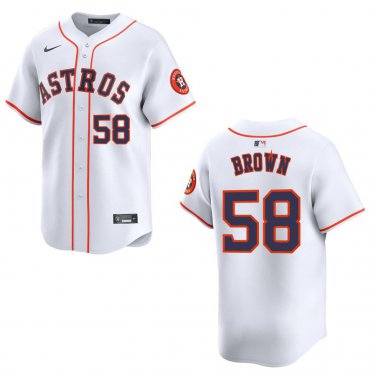 Astros #58 Hunter Brown White Stitched Jersey
