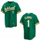 Athletics #1 Denzel Clarke Green Stitched Jersey