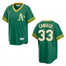Athletics #33 Jose Canseco Green Throwback Stitched Jersey
