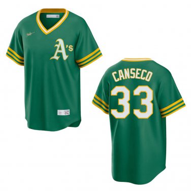 Athletics #33 Jose Canseco Green Throwback Stitched Jersey