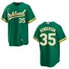 Athletics #35 Rickey Henderson Green Stitched Jersey