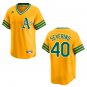 Athletics #40 Luis Severino Gold Throwback Stitched Jersey